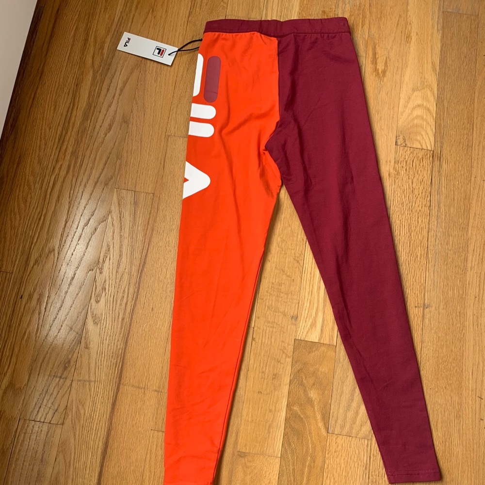 FILA Vita Red & Orange Leggings NWT